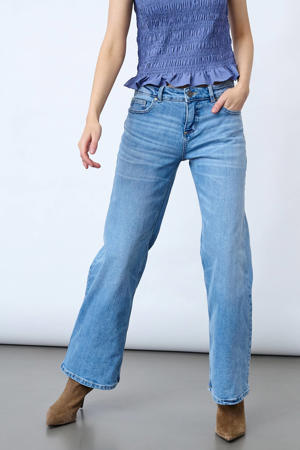 straight leg jeans medium blue denim