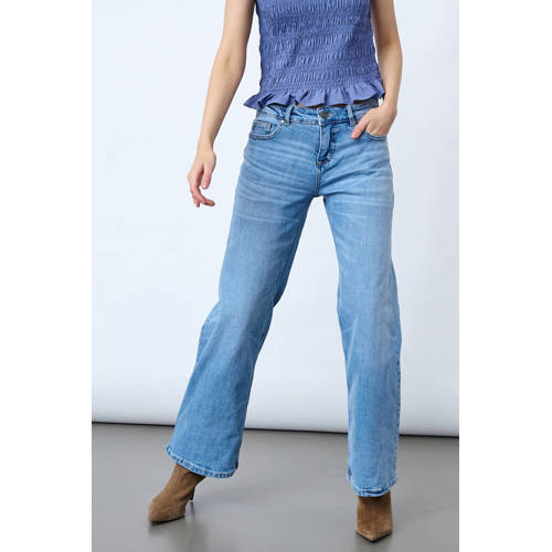 SisterS Point straight leg jeans medium blue denim afbeelding