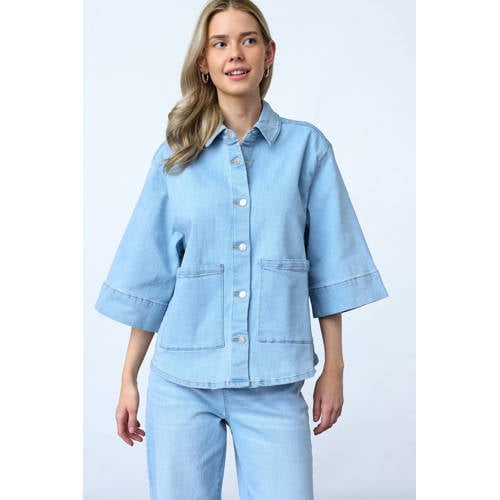 SisterS Point blouse light blue denim afbeelding
