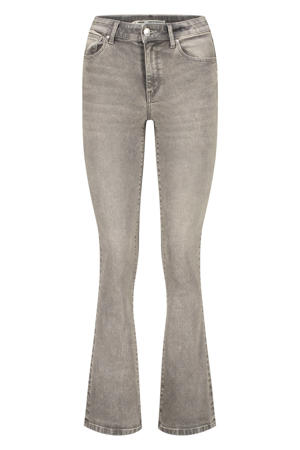 high waist flared jeans grey denim
