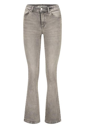 high waist flared jeans grey denim