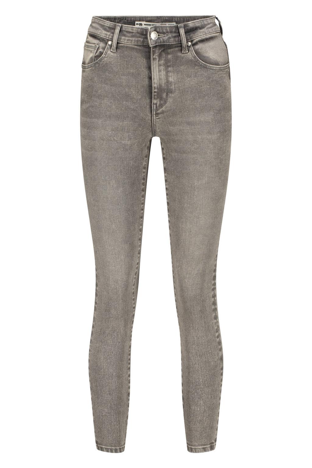 Grey denim dames Raizzed high waist skinny jeans van denim met knoopsluiting en effen