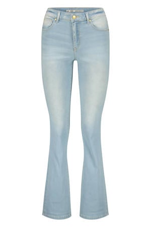 high waist flared jeans light blue denim