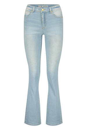 high waist flared jeans light blue denim