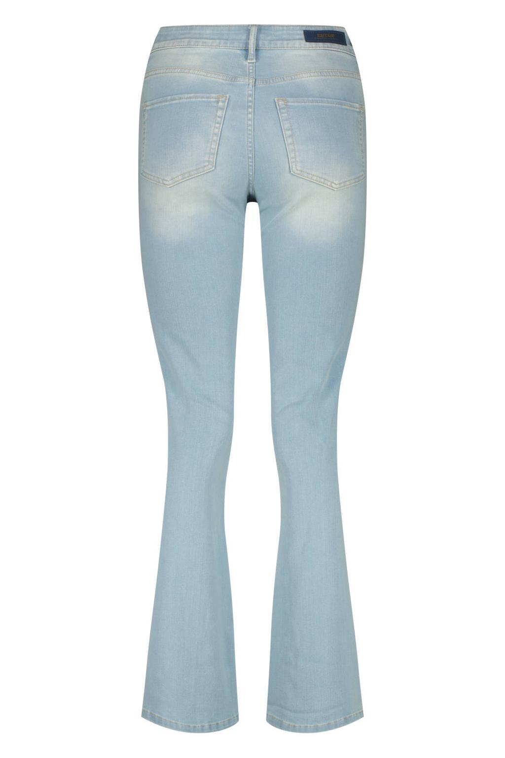 Light blue denim dames Raizzed high waist flared jeans van denim met knoopsluiting en effen