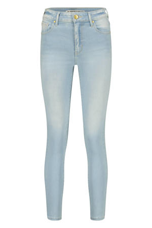 high waist skinny jeans light blue denim
