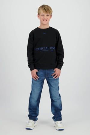 straight leg jeans medium blue denim