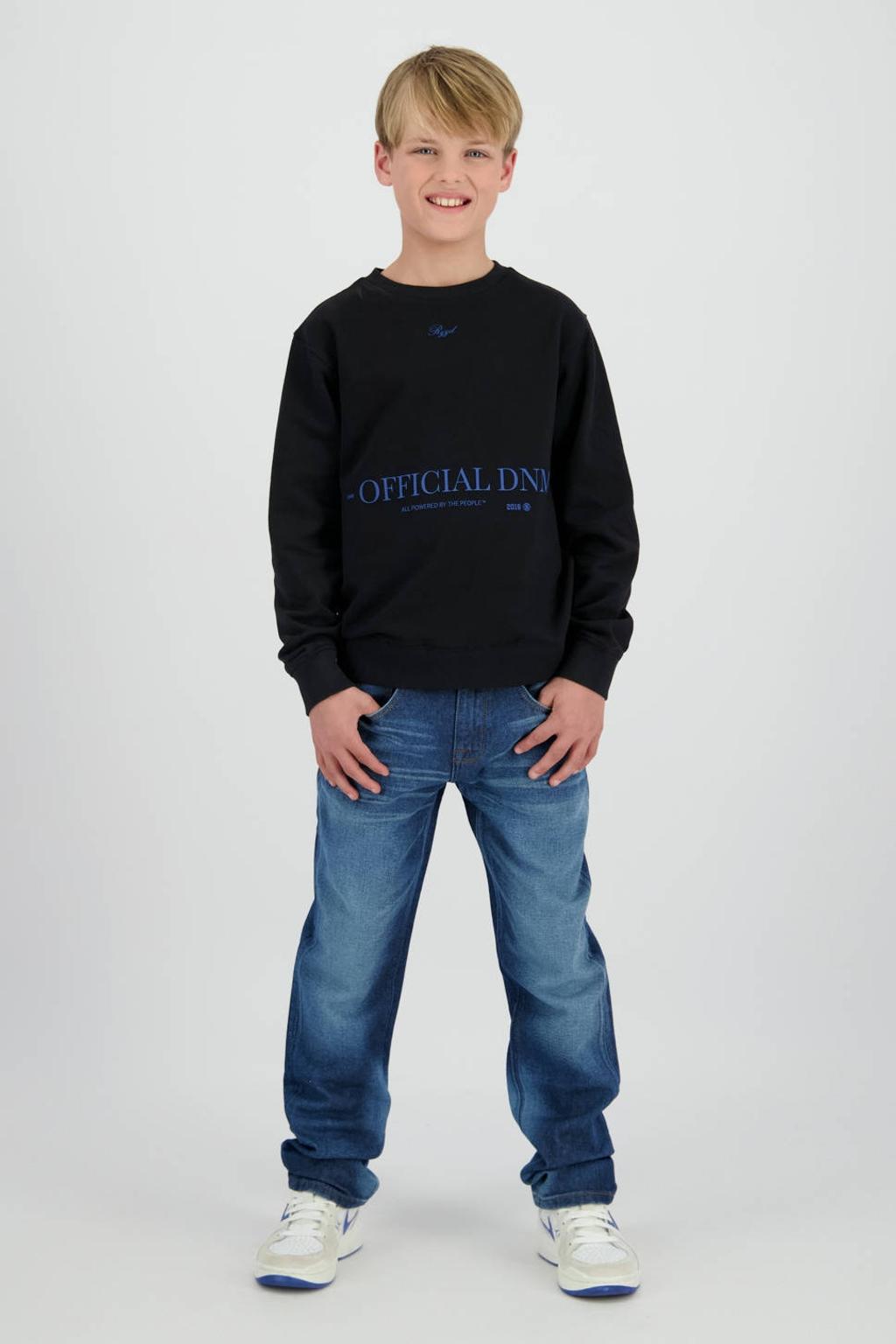 Medium blue denim jongens Raizzed straight leg jeans van denim met rits- en knoopsluiting en effen