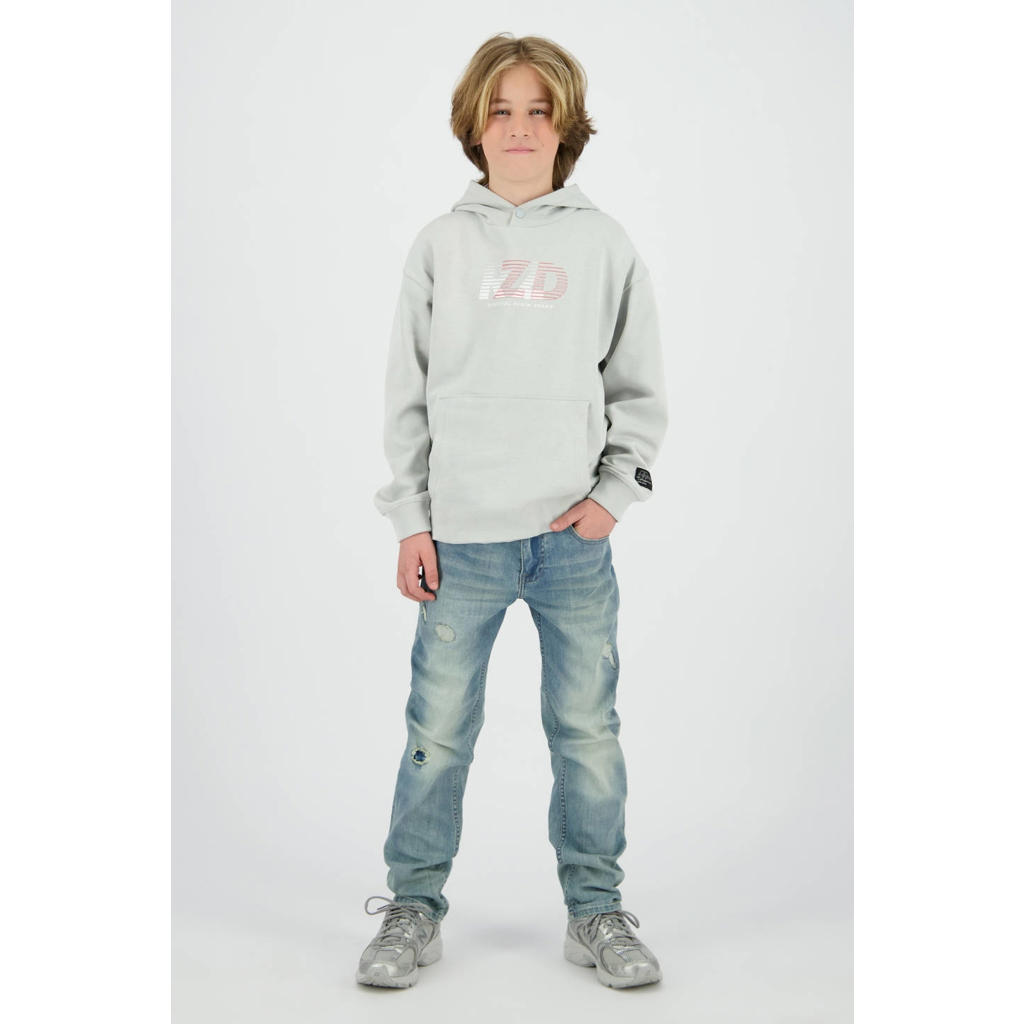Light blue denim jongens Raizzed straight leg jeans van denim met rits- en knoopsluiting en effen