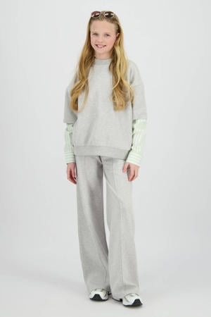 wide leg joggingbroek grijs melange