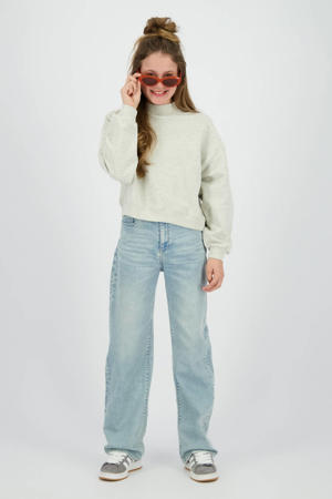 high waist wide leg jeans light blue denim