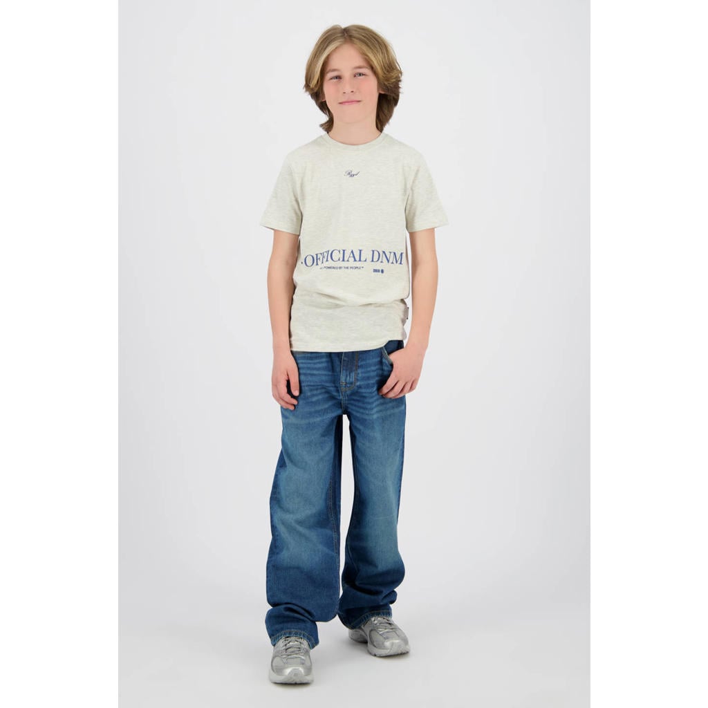 Dark blue denim jongens Raizzed baggy jeans dark blue van denim met rits- en knoopsluiting en effen