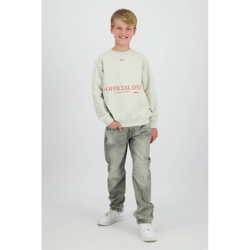 Grey denim jongens Raizzed straight leg jeans van denim met rits- en knoopsluiting en effen