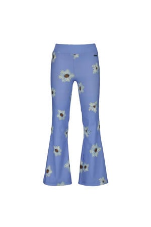gebloemde flared broek lila