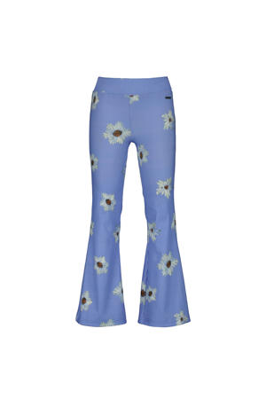 gebloemde flared broek lila