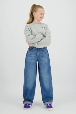 sweater met backprint grijs