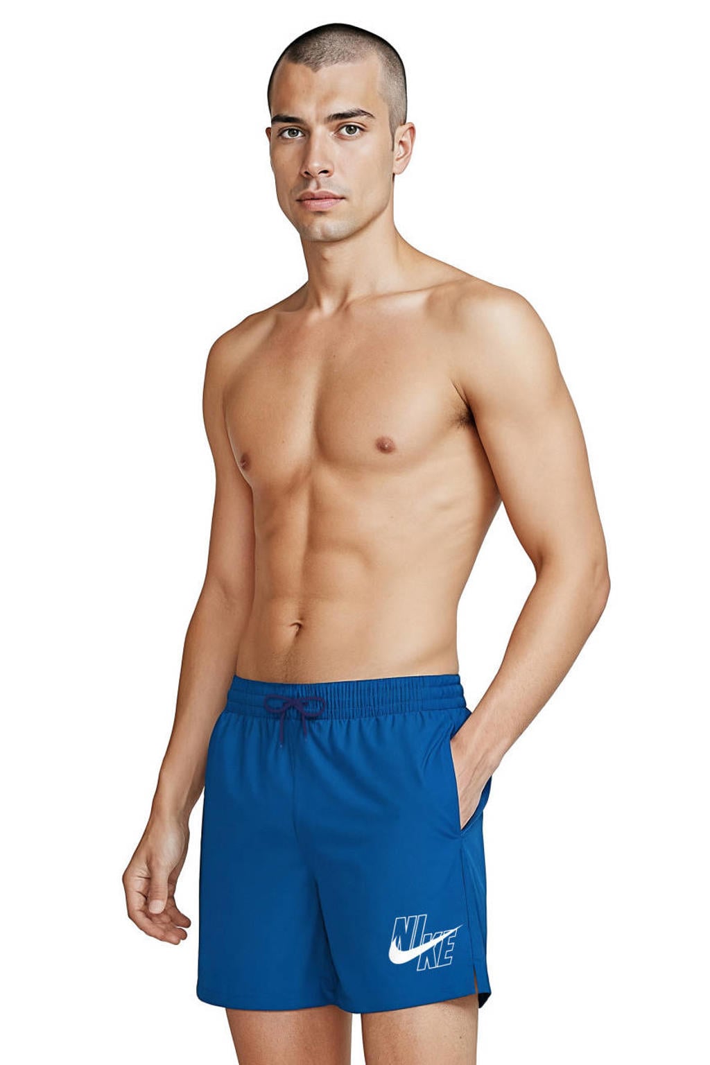 Nike zwemshort Breaker Logo 5" Volley blauw