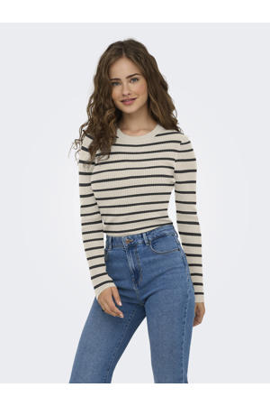 gestreepte pullover rib gebreid