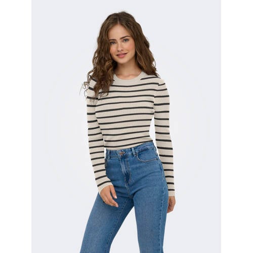 ONLY gestreepte pullover rib gebreid afbeelding