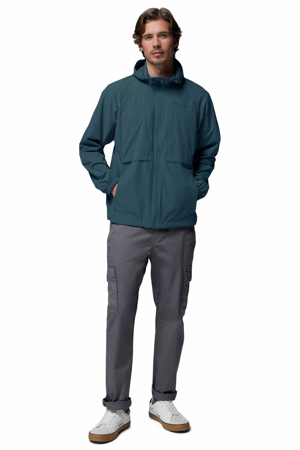Blauwe heren Columbia Street Heights softshelljas van polyester met lange mouwen, capuchon en ritssluiting