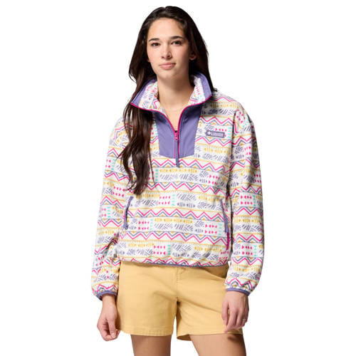 Columbia fleece trui wit/paars/roze/geel afbeelding