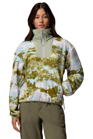 fleece trui groen/blauw/lila