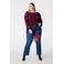 MS Mode top donkerrood flared mouwen