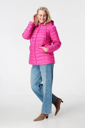 gewatteerde jas fuchsia