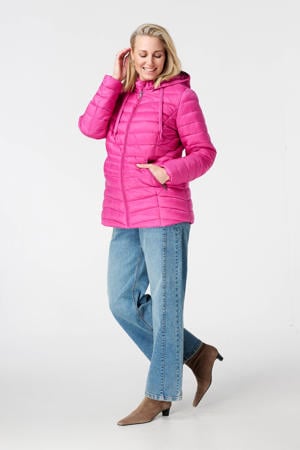 gewatteerde jas fuchsia