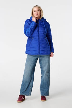 gewatteerde jas blauw