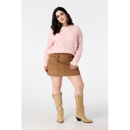 MS Mode korte rok cognac afbeelding