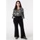 MS Mode regular waist flared broek zwart