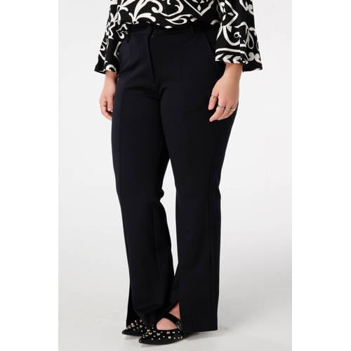 MS Mode regular waist flared broek zwart afbeelding