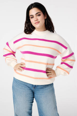 gestreepte pullover ecru