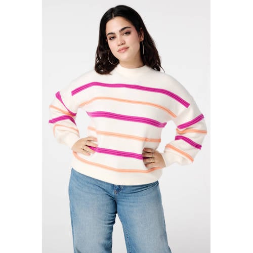MS Mode gestreepte pullover ecru afbeelding
