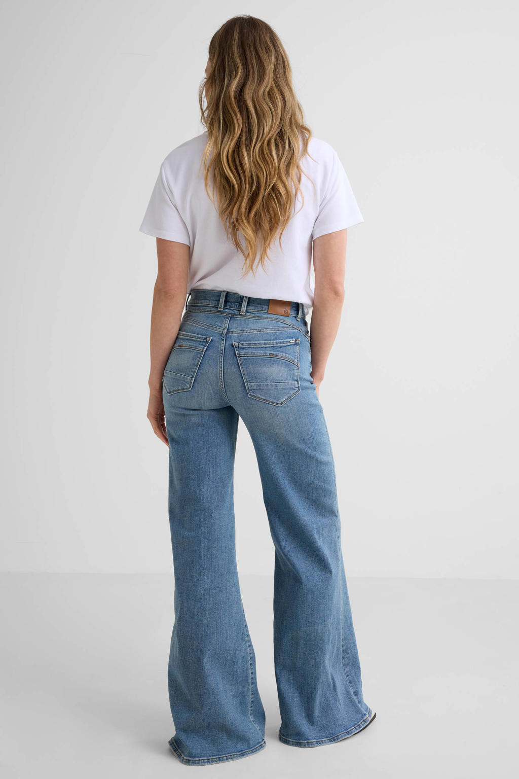 Medium blue denim dames LTB slim fit jeans van denim met regular waist en effen