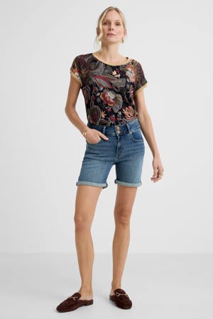 denim regular waist short