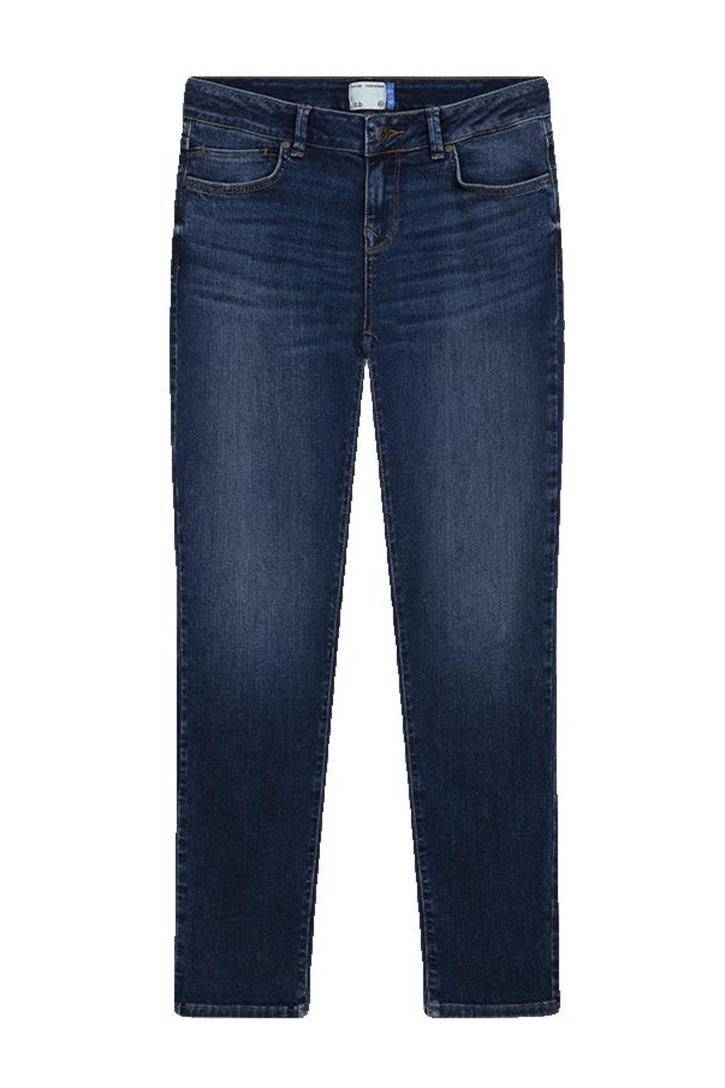 Dark blue denim dames LTB slim fit jeans van denim met regular waist en effen