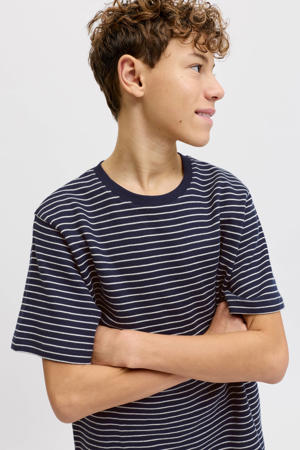 gestreepte T-shirt donkerblauw
