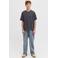 JACK & JONES JUNIOR gestreepte T-shirt donkerblauw