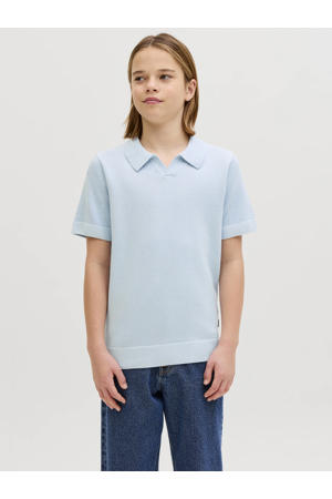 polo lichtblauw fijn gebreid