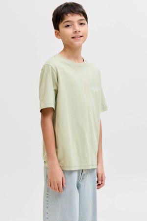 T-shirt met backprint lichtgroen
