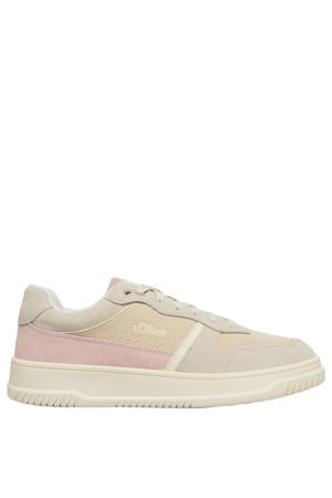 leren sneakers lichtroze