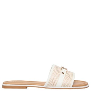 slippers met siergesp wit