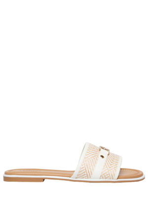 slippers met siergesp wit
