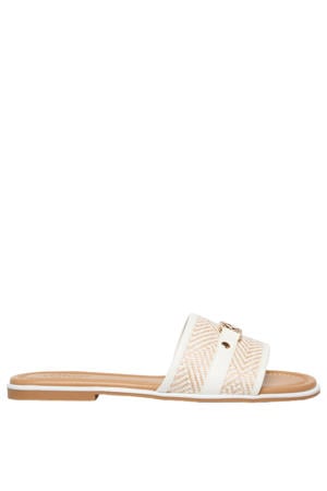 slippers met siergesp wit