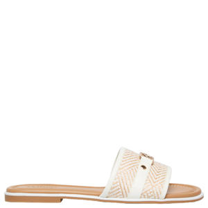 slippers met siergesp wit