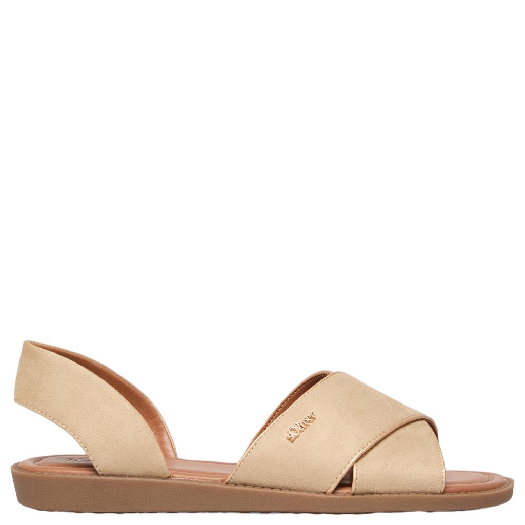 Beige dames s.Oliver Women Shoes suède leren sandalen