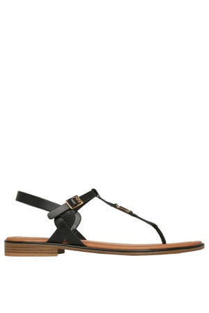 leren sandalen zwart
