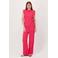 Zusss casual broek met regular waist straight magenta